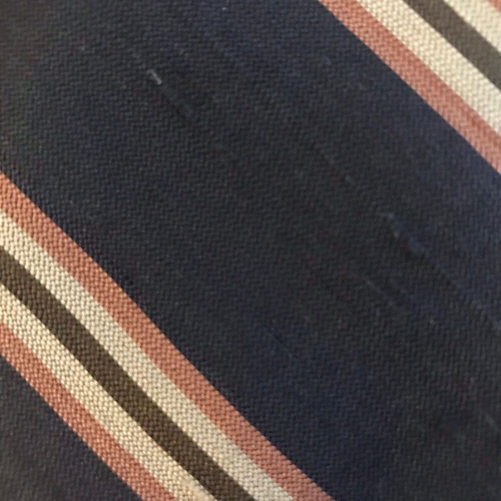 Vintage Mark of California Blue Skinny Striped 100% Silk Tie * 56.75" x 3"